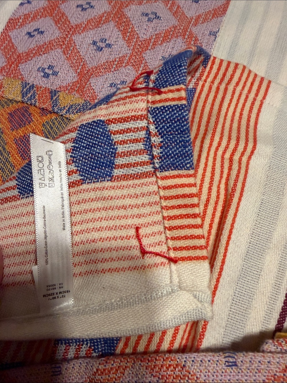 Anthropology Colorful Striped and Geometric Textile tablecloth and 9 napkins - Picture 4 of 5